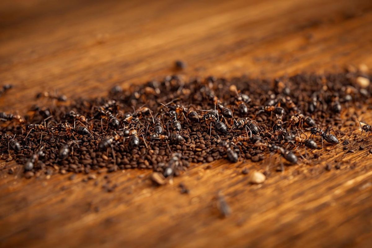 Ants consider coffee grounds as toxic waste